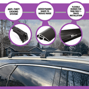 ERKUL Roof Rack Cross Bars for Hyundai Tucson 2016-2021 | Aluminum Crossbars with Anti Theft Lock for Rooftop | Compatible with Flush Rails - Black