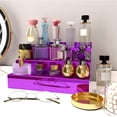 thumbnail image 3 of YMVV 12 IN Mirror Purple Acrylic 3 Tier Display Riser Perfume Organizer, Perfume Cologne Organizer Holder, Pops Toy Figures, Clear Cupcake Riser, Dessert Shelf, 3 of 6