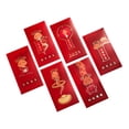 thumbnail image 4 of Conjunto de 6 sobres Hong Bao con diseño de serpiente para el año lunar 2025, tamaño 9x17cm, 4 of 9