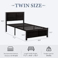 thumbnail image 2 of VECELO Twin Size Metal Platform Bed Frame with Wooden Headboard and Footboard, Strong Metal Slats Support/No Box Spring Needed, Black, 2 of 10