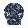 thumbnail image 4 of sdbrld Unisex Kids Christmas Matching Pajamas Outfit Sets for Boys Girls Holiday Sleepwear Top and PJs Pants 2Pcs Sets Navy Sizes 8-9 Years, 4 of 9