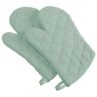 Terry Oven Mitt Mint Set of 2