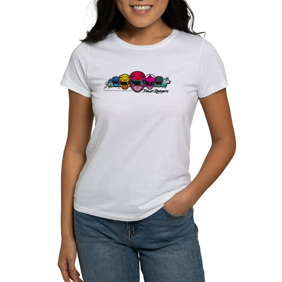 CafePress - Power Rangers Linear Helmets Women's Value T Shirt - Women's Classic T-Shirt