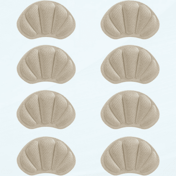 Back of Heel Cushion Inserts, Soft Mesh Heel Grips Pads for Loose Shoes, Heel Protectors Cushions for Shoe Too Big Men Women, Improve Shoe Fit and Comfort (Beige- 8Pcs)