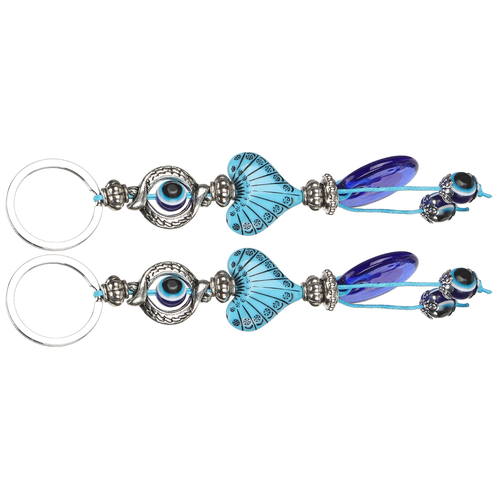 Girl Eyes Keychain 2Pcs Lucky Eye Keychain, Holiday Gift Eye Keyring Durable Blue Eye Amulet  For Girls