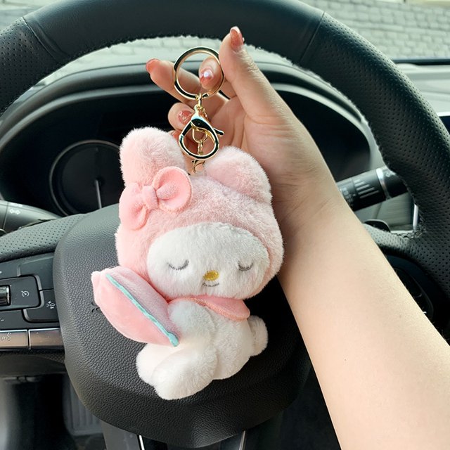 Colgante de juguete de peluche Sanrio, Kuromi, Hello Kitty, My Melody, Cinnamoroll Doll, Kawali, llavero, bolsa de coche, joyería colgante2810cm Fivean Toy model