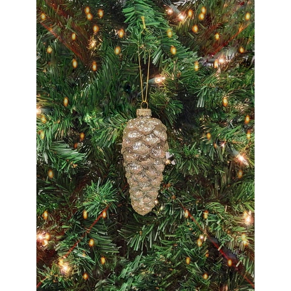 Golden Glass Pinecone Christmas Ornament F07M7-4(LH76-23207)