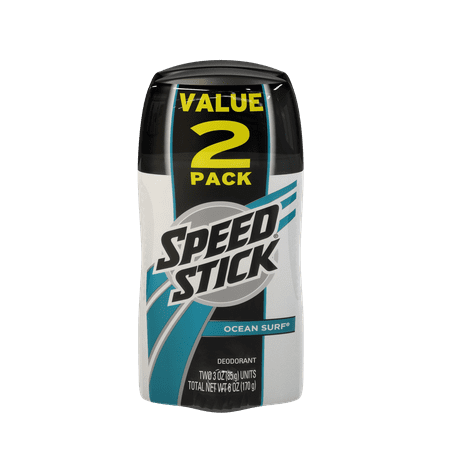 (4 count) Speed Stick Deodorant for Men, Ocean Surf - 3 oz, 2 Twin