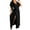 Black, variant on Women's Surplice Flutter Sleeve Maxi Dress with Tied Stretch Bodice and Flowing Skirt 95% Polyester 5% Spandex