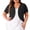 Black#12, variant on Women Plus Size Cropped Cardigan 3/4 Sleeve Summer Shrug Loose Fit Solid Open Front Cover Up Casual Daily Wear Outdoor Cardigans Pink XXXL