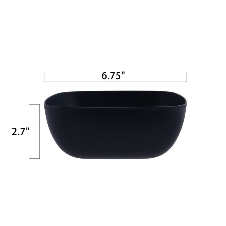 Fineline 15032M-BK Super Bowl Plus 32 oz. Black Medium Square PET Plastic  Bowl - 50/Pack
