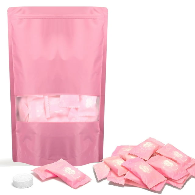 Toalla comprimida Classycoo, 100 unidades, minitabletas de algodón rosa