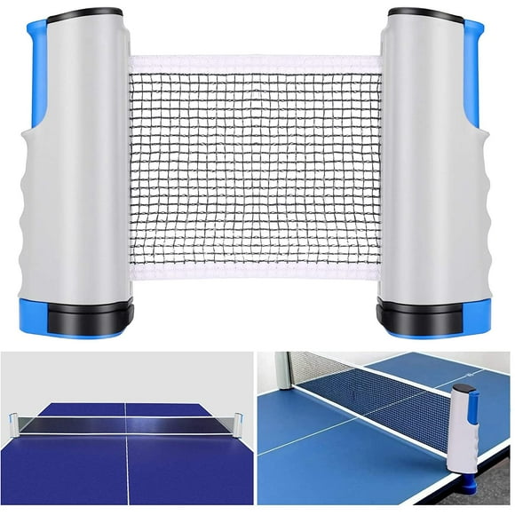 Filet de Ping-Pong, Rétractable Ping-Pong Net Filet de Tennis de Table Réglable Portable pour Intérieur et Extérieur, Gris
