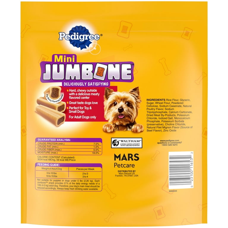 Pedigree Mini Jumbone Real Beef Flavor Dental Treats For Dogs 21 Oz Pouch