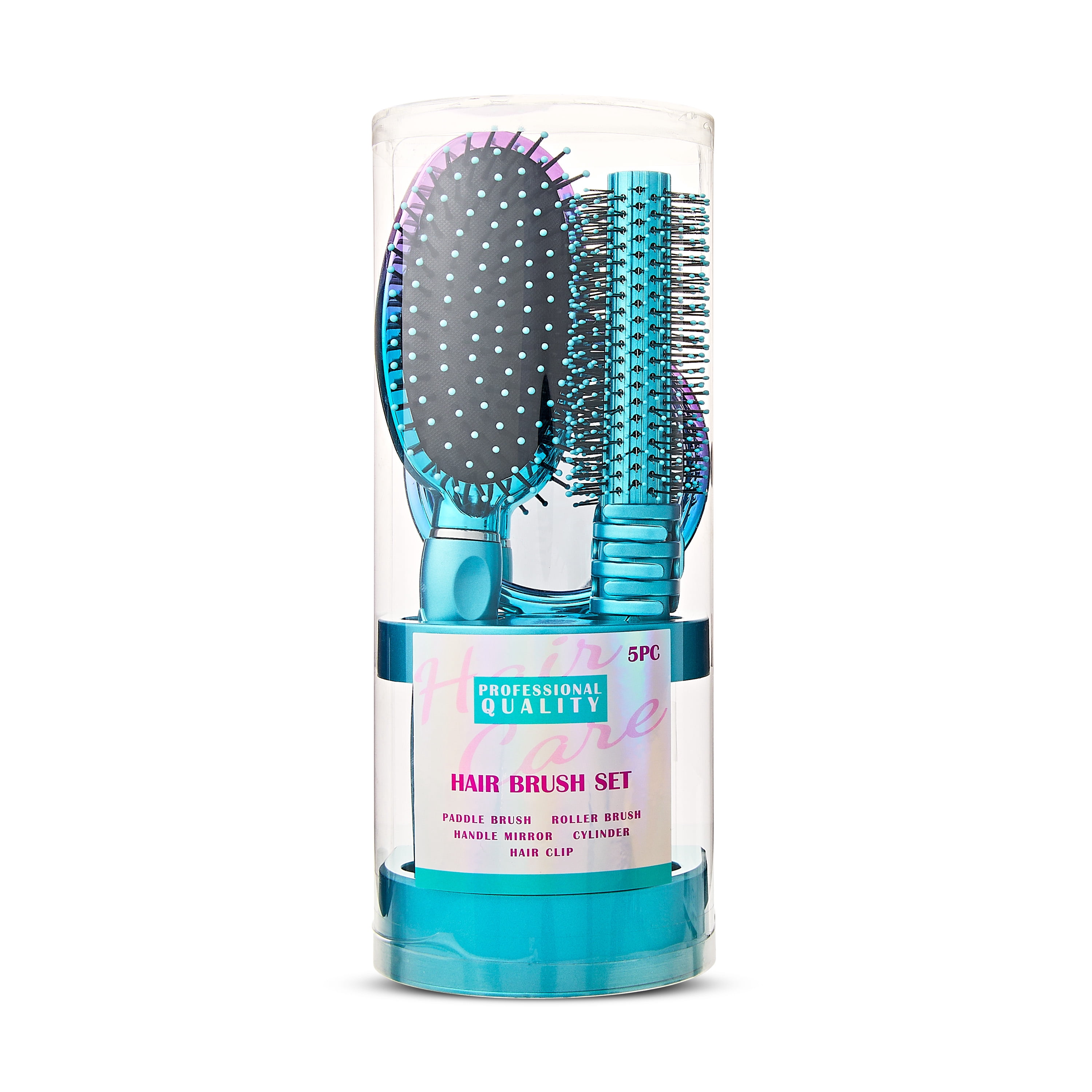 (2 pack) Blue 5-Piece Hairbrush Set