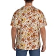 thumbnail image 3 of Sikiie Wildflowers Vintage Men's Wrinkle Free Untucked Cuban Shirt Business Casual Button Down Shirts Short Sleeve ShirtLarge, 3 of 5