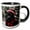Black/White, variant on 3drose, a Black Panther Wearing a Santa Hat and Scarf, 15oz Two-tone Black Mug