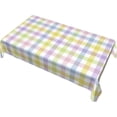 thumbnail image 6 of Easter Plaid Rectangle Tablecloth 60x84 Inch,Spring Coloring Checkered Table Cloth,Wrinkle Stain Waterproof Holiday Table Cover,Rustic Rainbow Small Fabric Farmhouse Tablecloth for Party Picnic, 6 of 6