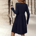 thumbnail image 5 of Levmjia Womens Casual Dress Long Sleeve Round Neck Stretchy Comfortable Polyester Solid Color Daily Wear Work Vacation Multi Color Options, 5 of 8