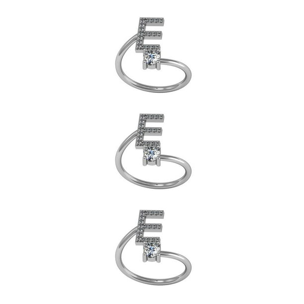 Qarigey Anillo abierto con letras mayúsculas, anillos ajustables, joyería para interiores y exteriores, regalo H Type1 NO1 Qarigey CBP132302