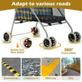 thumbnail image 5 of YRLLENSDAN Sun-Proof Pet Stroller for Small Dog 10 lbs Dog Stroller for Medium Dog 30 lbs Cat Stroller for 2 Cats Puppy Stroller with Bottle Holder and Sponge Pad,Plaid, 5 of 7