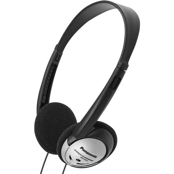 Auriculares Panasonic On-Ear Ligeros con XBS RP-HT21 (Negro y Plata)
