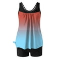 thumbnail image 4 of Miluxas Tankini Swimsuits for Women Gradient Two Piece Bathing Suits Tummy Control Swimwear Modest Swim Tank Tops with Shorts Watermelon Red S(S), 4 of 5