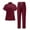 Wine, variant on JULMCOMO Scrubs for Women 1/4 Zipper Mock Neck Breathable Hospital Medical Uniforms Short Sleeve Lightweight Nurse Two Piece Scrub Sets with Pockets Cyan M