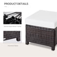 thumbnail image 3 of Handwoven Black PE Rattan Ottoman - Versatile Coffee Table & Footrest, 4" Cream Cushion, Steel Frame, 352lb Capacity, Waterproof, Fade-Resistant, Indoor/Outdoor Use, 3 of 7