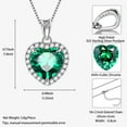thumbnail image 6 of Green Heart Necklace for Women, May Birthstone Necklace Emerald Crystal 925 Sterling Silver Necklaces Jewelry Birthday Mother's Day Gifts Hipunk, 6 of 9