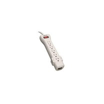 Tripp Lite SUPER7TEL Surge Suppressor, 7 Outlets, 7 ft Cord, 2520 Joules, Light Gray