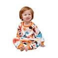 thumbnail image 1 of Argulvti Family Matching Halloween Pajamas, Baby Rompers/Letter Print Long Sleeve Tops and Dinosaur Bat Print Pants Sleepwear Set, 1 of 7