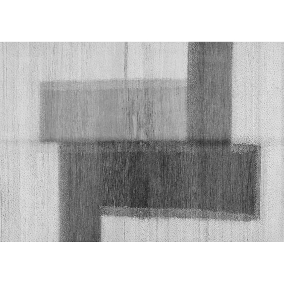 Ahgly Company Indoor Rectangle Abstract Gray Contemporary Area Rugs, 4' x 6'