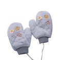 thumbnail image 5 of Cute Little Flower Plush Gloves, Halter Neck With Rope, Korean Version, Winter Cold Protection And Warmth,Green, 5 of 5