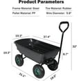 thumbnail image 3 of YSSOA Garden Dump Cart with Steel Frame, Heavy Duty Outdoor Wagon 10'' Rubber Tires, Black, 3 of 8