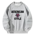 thumbnail image 1 of Sudadera estampada con cuello redondo para mujer, sudadera suave y elegante de primera calidad M, 1 of 8