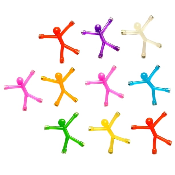 10 figuras magnéticas: imanes de nevera humanoides coloridos y móviles con brazos y piernas articulados; simpáticos personajes magnéticos para pizarra blanca o nevera