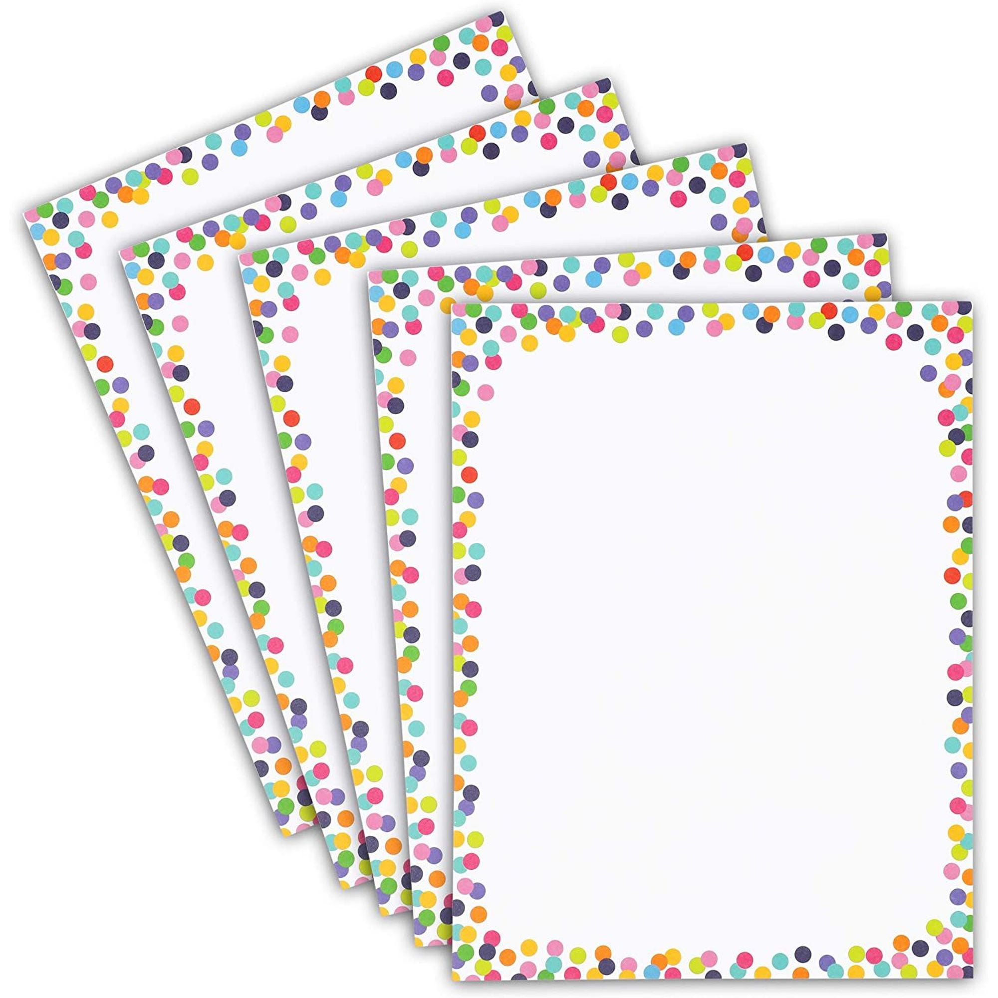 Kid/'s Stationery Confetti Note Card Dots Circles Personalized Note Card Colorful Office Stationery Fun Design For Adults