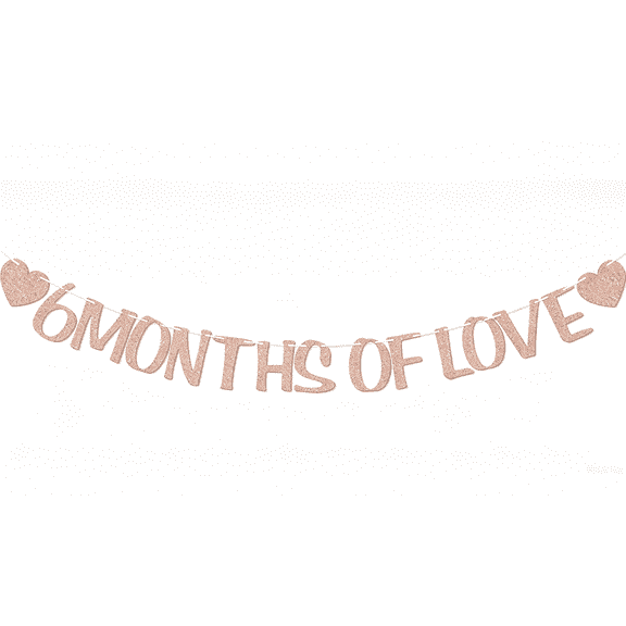 6 Months Birthday Decorations, 6 Months of Love Banner, 1/2 birthday Party Decorations for Girl, PRE STRUNG