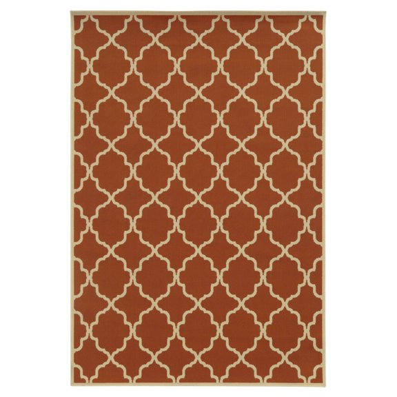 Oriental Weavers Riviera 1'9" x 3'9" Machine Woven Rug in Orange