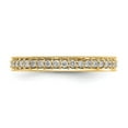 thumbnail image 3 of 14K Yellow Gold Ring Band Eternity Diamond Round Polished 1 2 CT Vintage , Size 7, 3 of 4