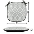 thumbnail image 4 of Grey Chair Seating Cushion, Antique Victorian Floral Retro Patterns in Modern Graphic Print Old Fashioned Art, Soft Seat Pads for Office with Anti-slip Backing, 16"x16", Grey White, by Ambesonne, 4 of 7
