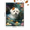 thumbnail image 3 of Maltese Dog Floral Oil Painting Hallway Kitchen Home Wall Decor, 3 of 8