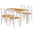 Walnut+White, variant on PAPROOS Solid Wood Dining Table Set for 4, 5-Piece Rubberwood Kitchen Dining Table Set with 4 Chairs, Easy to Clean, Farmhouse Dining Room Set for Small Spaces, Walnut&White