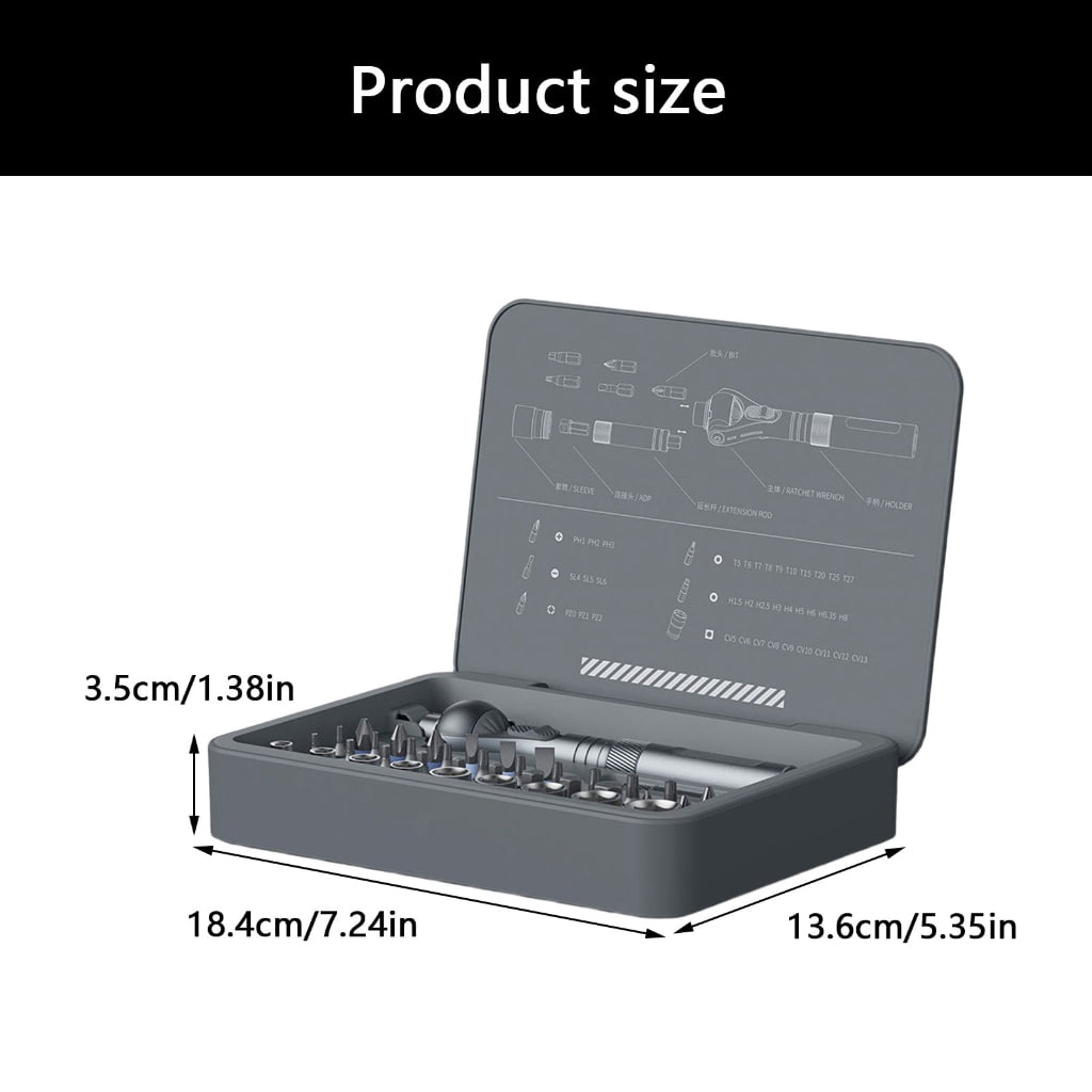40 in 1 Ratcheting Screwdriver Set with 180 Degree Rotating Head & Magnetic Bit Suitable for Tight Space Vehicle Repair