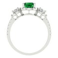thumbnail image 4 of Three-Stone Engagement Ring for Women - 1.46ct Simulated Emerald in 18K White Gold Promise Ring, 4 of 6