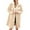 Beige, variant on dGslk Women’s Long Fleece Coat with Quilted Design Button Closure Lapel Collar and Side Pockets for Autumn Winter Wear Beige L