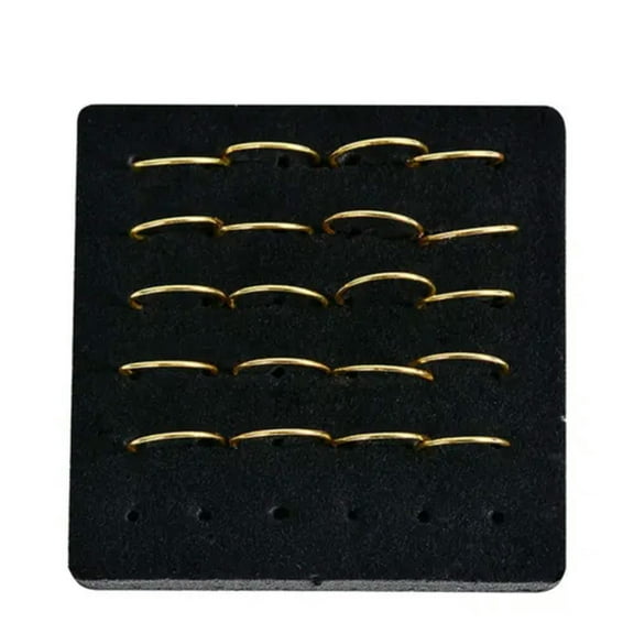 EOEMY Wholesale 20Pcs 1 Box Crystal Silver Gold Nose Stud Ring Hoop Body Piercing-Rose Gold