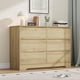 thumbnail image 1 of QinaQin Cómoda de madera con 6 cajones, mueble alto moderno con cajones profundos y cubierta amplia, ideal para recámara, sala, pasillo o cuarto infantil, 1 of 8