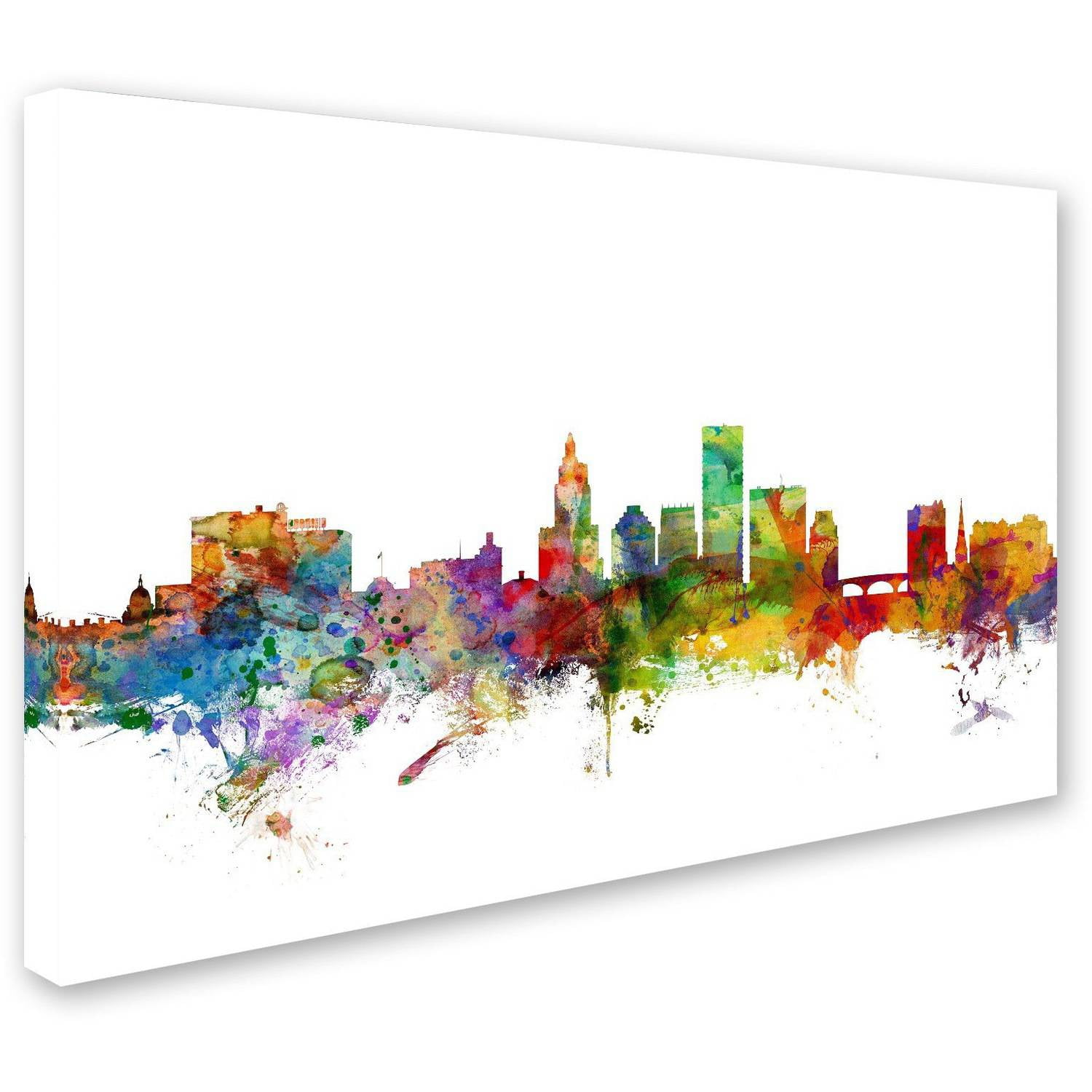 Trademark Fine Art "Providence Rhode Island Skyline" Canvas Art by Michael Tompsett